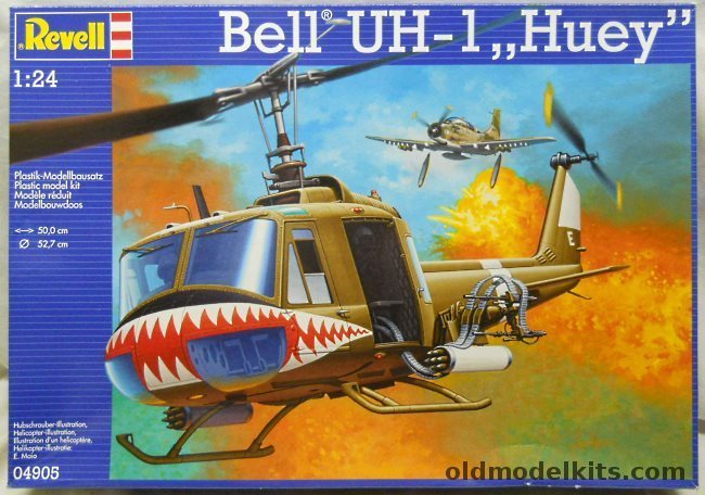 Revell 1/24 Bell UH-1B  Iroquois Huey Gunship - US Army or US Marines - ex-Monogram, 04905 plastic model kit